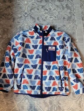 Aldi Cozy Fleece Jacket - White Multicolor Pattern